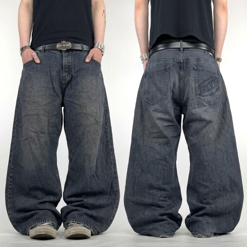 Vintage y2k grunge archive baggy wide leg rare skater stonewash jeans